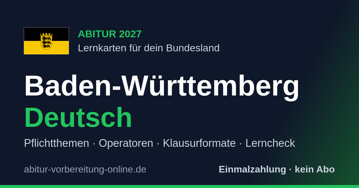 Deutsch Abitur Baden-Württemberg vorbereiten – Lernkarten & Operatoren 2026